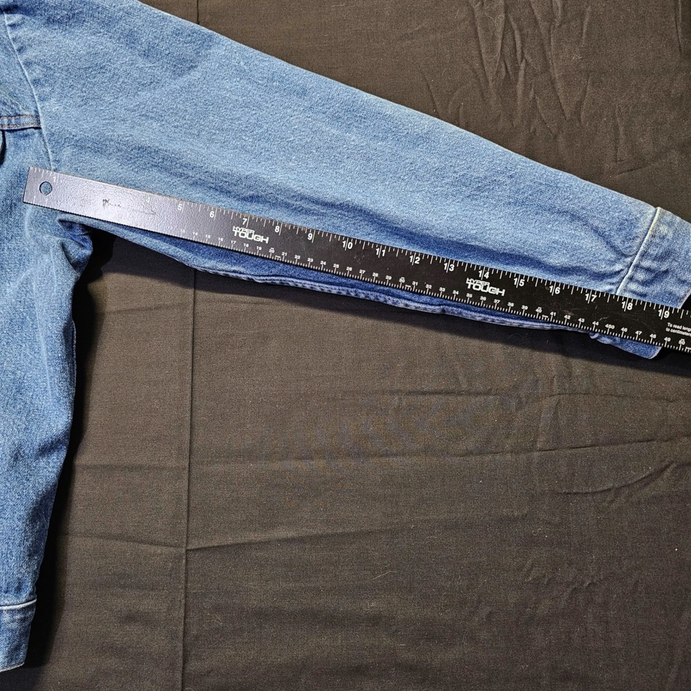 Vintage 70s Wrangler No Fault Denim Trucker Jacket USA Western Blue Mens 42 44 - Picture 12 of 12